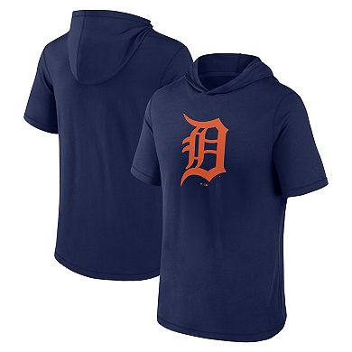 Men's Fanatics Branded Navy Detroit Tigers Short Sleeve Hoodie T-Shirt