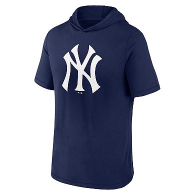 Men's Fanatics Branded Navy New York Yankees Short Sleeve Hoodie T-Shirt