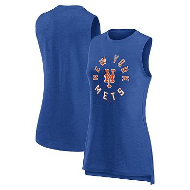 Women's Fanatics Branded  Heather Royal New York Mets What Goes Around Tank Top