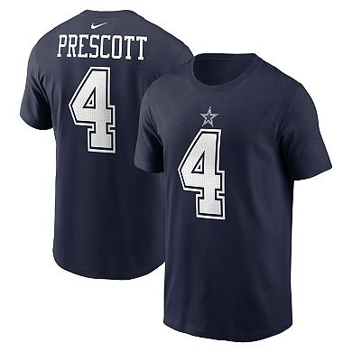 Men's Nike Dak Prescott Navy Dallas Cowboys Player Name & Number T-Shirt
