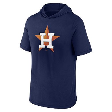 Men's Fanatics Branded Navy Houston Astros Short Sleeve Hoodie T-Shirt