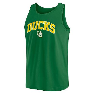 Men's Fanatics Branded  Green Oregon Ducks Block Arch Tank Top