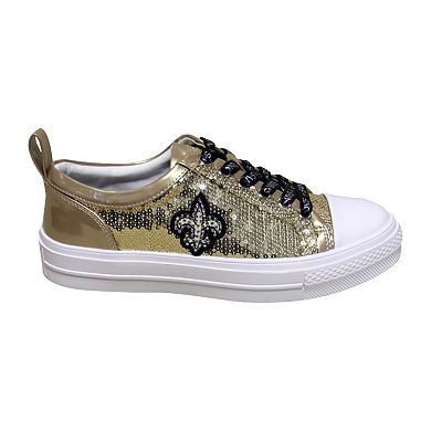 Women's Cuce Gold New Orleans Saints Team Sequin Sneakers