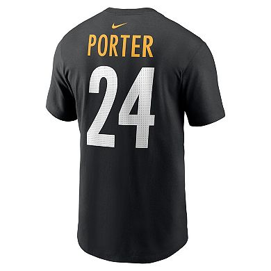 Men's Nike Joey Porter Jr. Black Pittsburgh Steelers 2023 NFL Draft Player Name & Number T-Shirt
