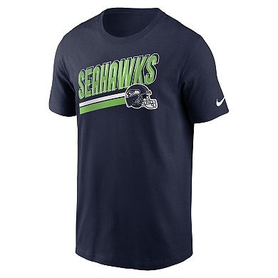 Men's Nike College Navy Seattle Seahawks Essential Blitz Lockup T-Shirt