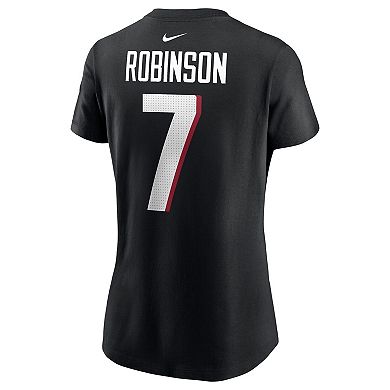 Women's Nike Bijan Robinson Black Atlanta Falcons 2023 NFL Draft First Round Pick Player Name & Number T-Shirt