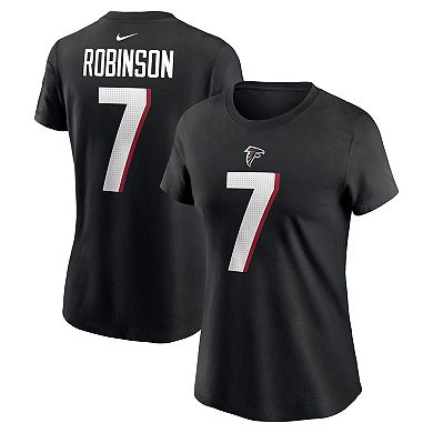 Women's Nike Bijan Robinson Black Atlanta Falcons 2023 NFL Draft First Round Pick Player Name & Number T-Shirt