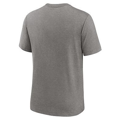 Men's Nike Heather Charcoal San Francisco 49ers Rewind Logo Tri-Blend T-Shirt