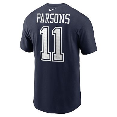 Men's Nike Micah Parsons Navy Dallas Cowboys Player Name & Number T-Shirt