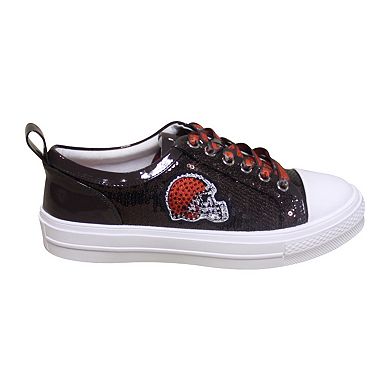 Women's Cuce Brown Cleveland Browns Team Sequin Sneakers