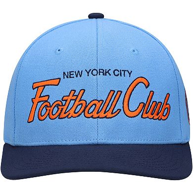 Men's Mitchell & Ness Light Blue New York City FC Team Script 2.0 Stretch Snapback Hat