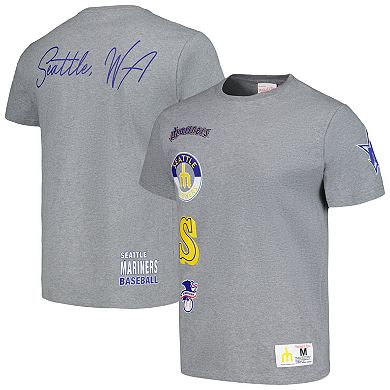 Men's Mitchell & Ness Heather Gray Seattle Mariners Cooperstown Collection City Collection T-Shirt