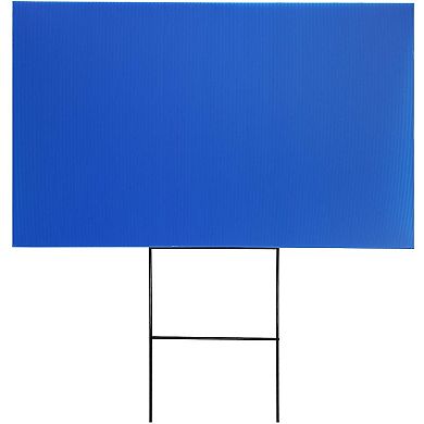 8 Pack Blank Yard Signs, Blue Corrugated Plastic Sheets for Garage Sales, Open House (24 x 36 Inches)
