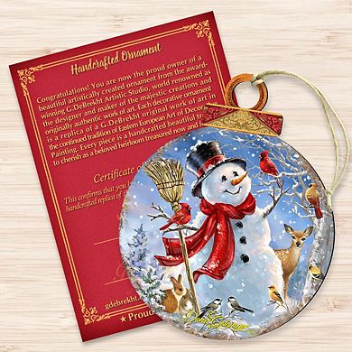 Frosty Forest Friends Wooden Ornament by Gelsinger - Christmas Santa Snowman Decor