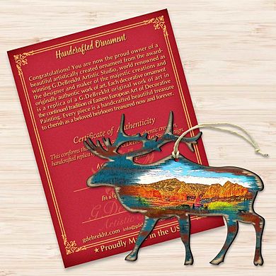 Elk Wooden Ornament by G. DeBrekht - Wildlife Holiday Decor