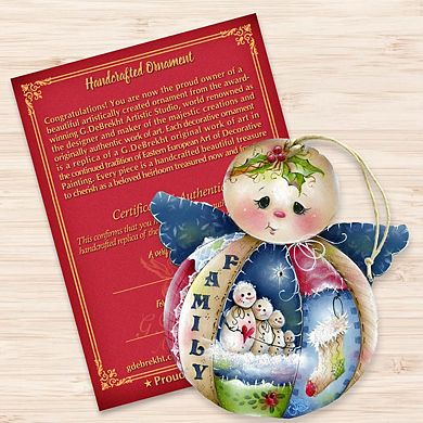 Family Snowman Wooden Ornament by J. Mills-Price - Christmas Santa Snowman Decor