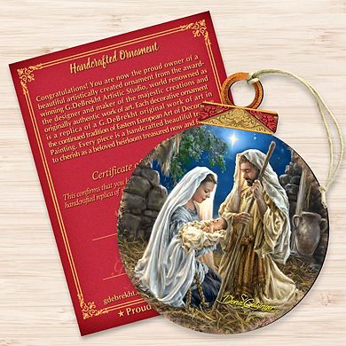 Glory to God Ball Wooden Ornament by Gelsinger - Nativity Holiday Decor
