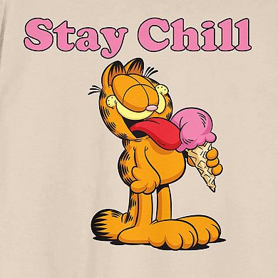 Juniors' Garfield Ice Cream "Stay Chill" Graphic Tee