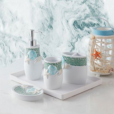 Sweet Home Seascape Bath Accessory Collection 4-Piece Bathroom Set