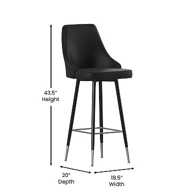 Flash Furniture Shelly Commercial Faux Leather Bar Stool 2-piece Set