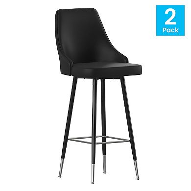 Flash Furniture Shelly Commercial Faux Leather Bar Stool 2-piece Set