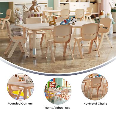 Flash Furniture Emmy Rectangular Plastic Adjustable Activity Table Set with 6 Chairs