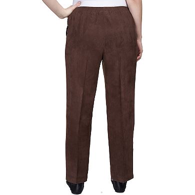 Petite Alfred Dunner Micro Suede Average Length Pants