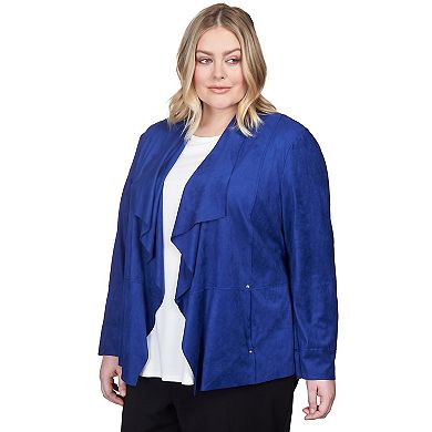 Plus Size Alfred Dunner Suede Cascade Jacket