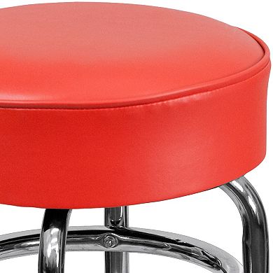 Flash Furniture Bruno Double-Ring Chrome Barstool 
