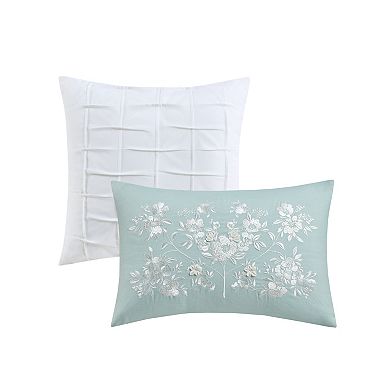 Madison Park Alaina 5-Piece Floral Cotton Comforter Set with Throw Pillows