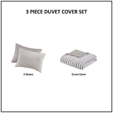 Madison Park Bryn 3-Piece Clipped Jacquard Duvet Cover Set