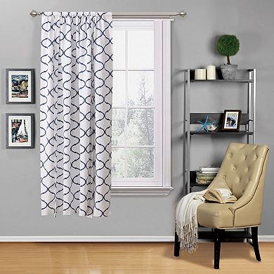 Kate Aurora Living Shabby Chic Trellis Quatrefoil Single Tie Up Window Curtain Shade