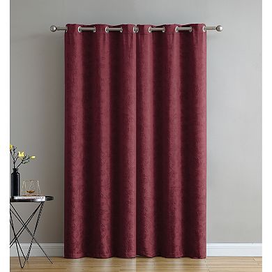 Kate Aurora Chic Living 2 Pack Floral Leaves Embossed Room Darkening Grommet Top Curtain Panels - 84 in. Long