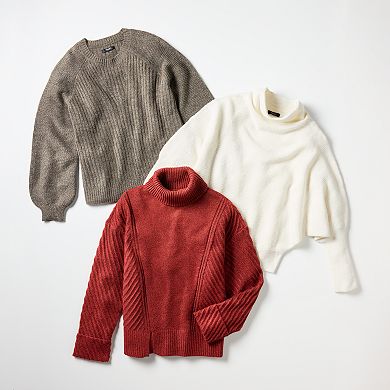 Petite Simply Vera Vera Wang Pullover Turtleneck Sweater
