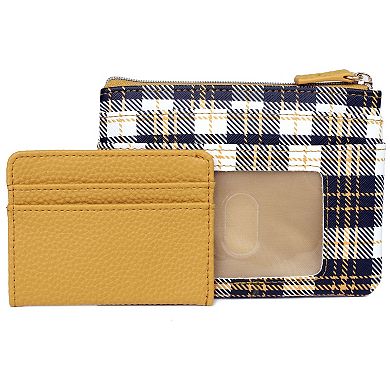 Julia Buxton Buffalo Plaid Printed Faux Leather Large ID Coin Case