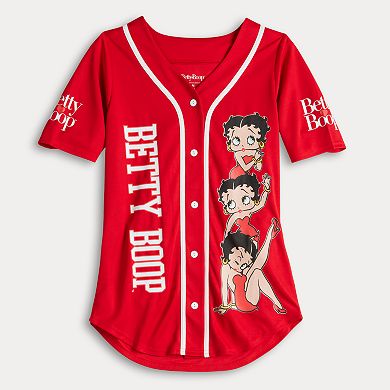 Juniors' Betty Boop Graphic Baseball Jersey