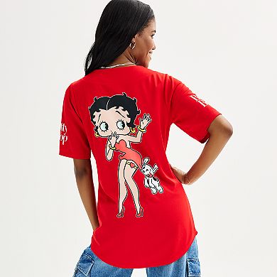 Juniors' Betty Boop Graphic Baseball Jersey