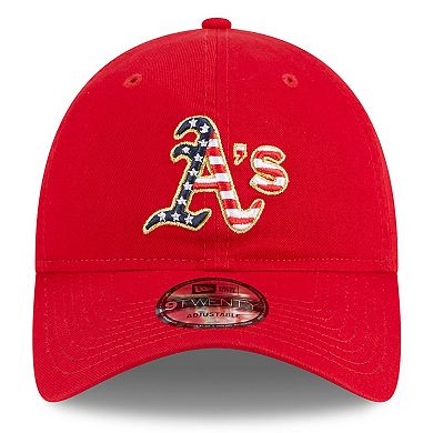 Men's New Era  Red Oakland Athletics 2023 Fourth of July 9TWENTY Adjustable Hat