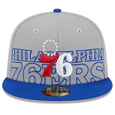 Men's New Era  Gray/Royal Philadelphia 76ers 2023 NBA Draft Two-Tone 59FIFTY Fitted Hat