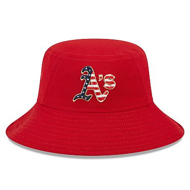 Men's New Era  Red Oakland Athletics 2023 Fourth of July Bucket Hat