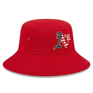 Men's New Era  Red Oakland Athletics 2023 Fourth of July Bucket Hat