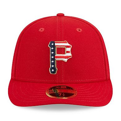 Men's New Era  Red Pittsburgh Pirates 2023 Fourth of July Low Profile 59FIFTY Fitted Hat