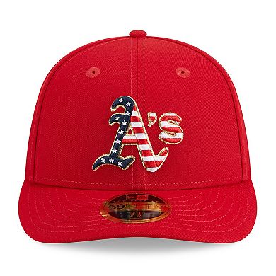 Men's New Era  Red Oakland Athletics 2023 Fourth of July Low Profile 59FIFTY Fitted Hat