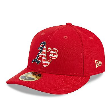 Men's New Era  Red Oakland Athletics 2023 Fourth of July Low Profile 59FIFTY Fitted Hat