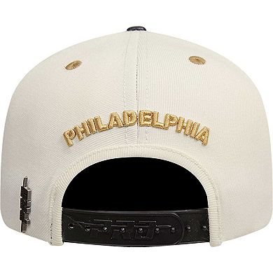 Men's Cream/Black Philadelphia 76ers Album Cover Snapback Hat