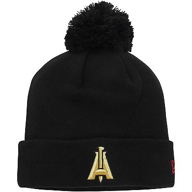 Men's New Era  Black Atlanta United FC Jersey Hook Cuffed Knit Hat with Pom