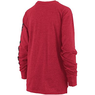 Women's Pressbox Red Georgia Bulldogs Plus Size Two-Hit Canyon Long Sleeve T-Shirt