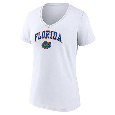 Women's Fanatics Branded White Florida Gators Evergreen Campus V-Neck T-Shirt