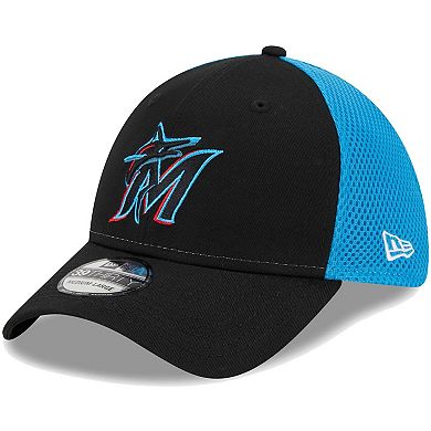 Men's New Era Black Miami Marlins Team Neo 39THIRTY Flex Hat