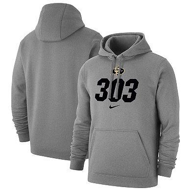 Men's Nike Heather Gray Colorado Buffaloes 303 Club Pullover Hoodie